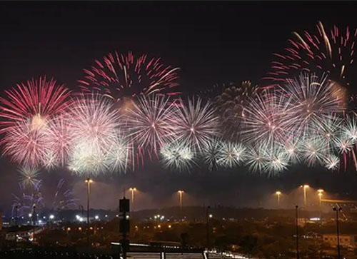 渭南湖焰火晚会